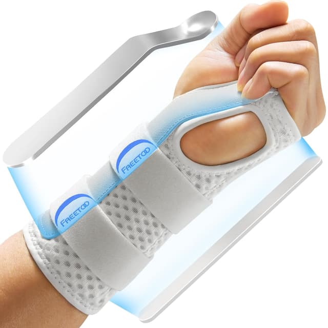 Detalle de FREETOO Lightweight Carpal Tunnel Wrist Supports (Right/Left) with Removable Stays