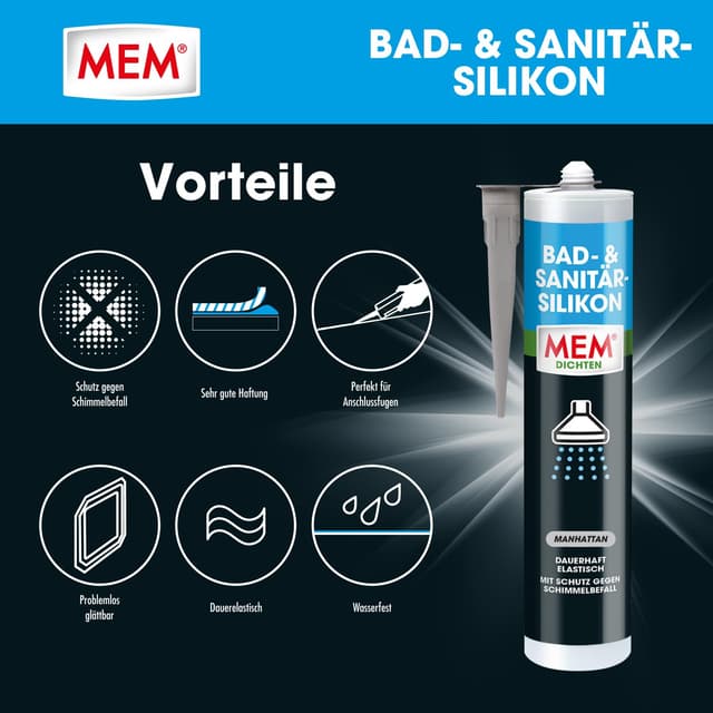 Detalle 2 de MEM 30618253 Silicone per bagno e sanitari Manhattan da 300 ml