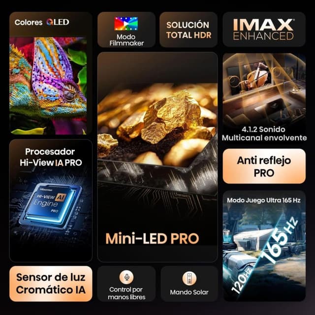 Detalle 2 de Hisense 75U8Q 75" Mini LED Pro 4K
