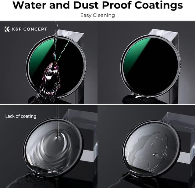 Detalle de K&F CONCEPT 58mm ND1000 Fixed ND Filter (Nano-X Series) – Multi-coated neutral grey 10-stop reduction