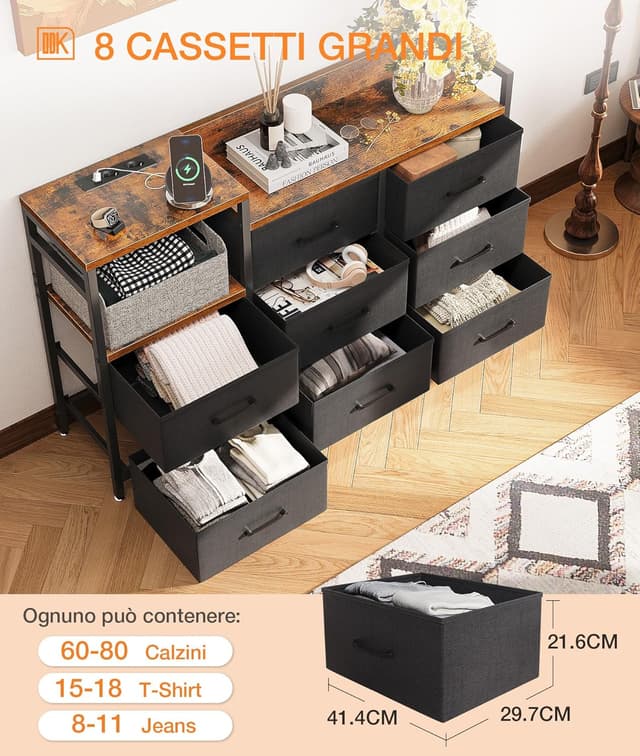 Thumbnail 5 de ODK Cassettiera 132x30x88 cm con porte USB