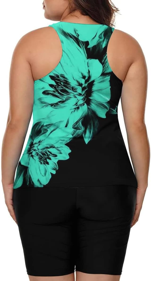 Detalle de LALAGEN Womens 2026 Plus Size Tankini Swimsuit with Rash Guard Capris (S-5X)