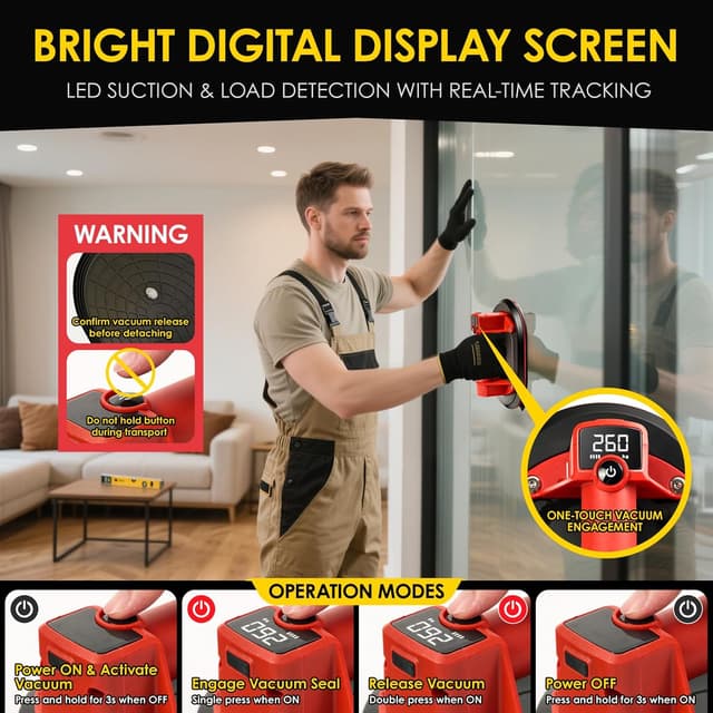 Detalle de Akku Saugheber 260 kg für Fliesen