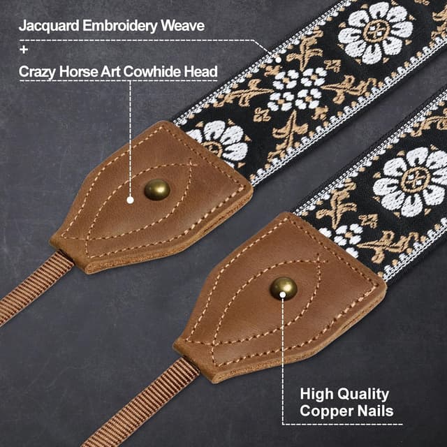 Detalle 2 de Padwa camera strap 2 inch wide vintage