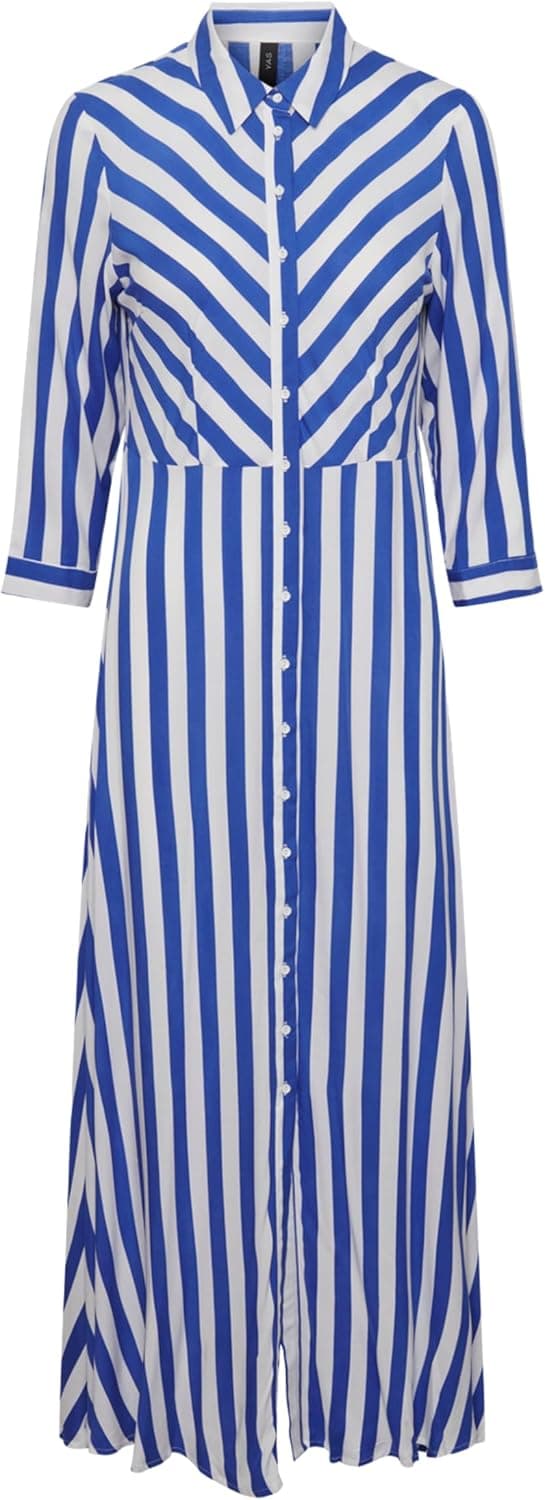 Detalle de YAS Female Kleid YASSAVANNA mit Kent-Kragen und Frontknopfleiste