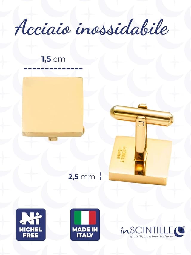 Thumbnail 1 de inSCINTILLE Boutons de Manchette Acier élégants 💍