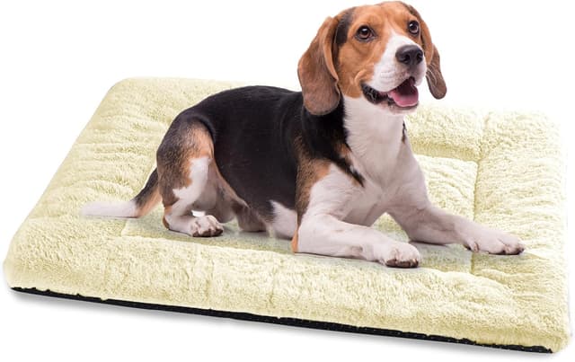 Detalle de Baodan waschbares Hundebett (mittelgroße Hunde) 90x60 cm, beiger Hundekorb-Ersatz mit rutschfester Unterseite