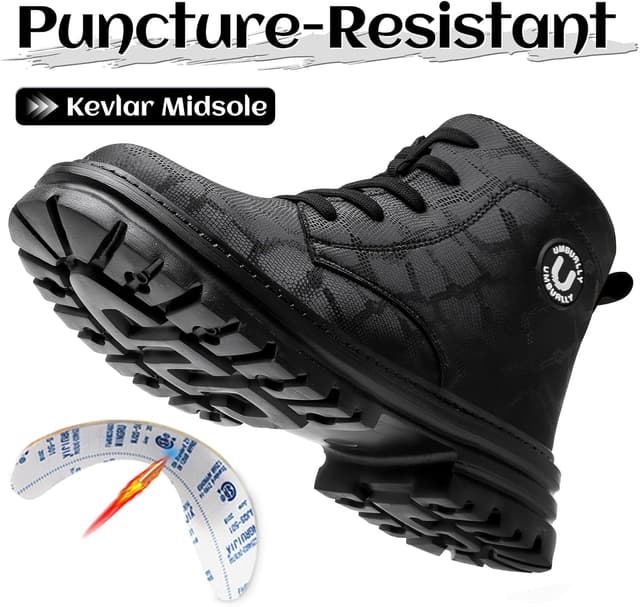 Detalle de Chaussures de sécurité femmes NBOFIEHY imperméables, antidérapantes avec embout en acier et semelle anti-perforation en Kevlar