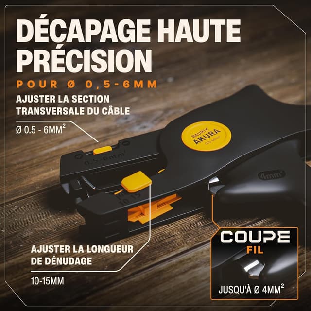 Thumbnail 1 de BAURIX Pince AKURA dénudage 0,5–6 mm²