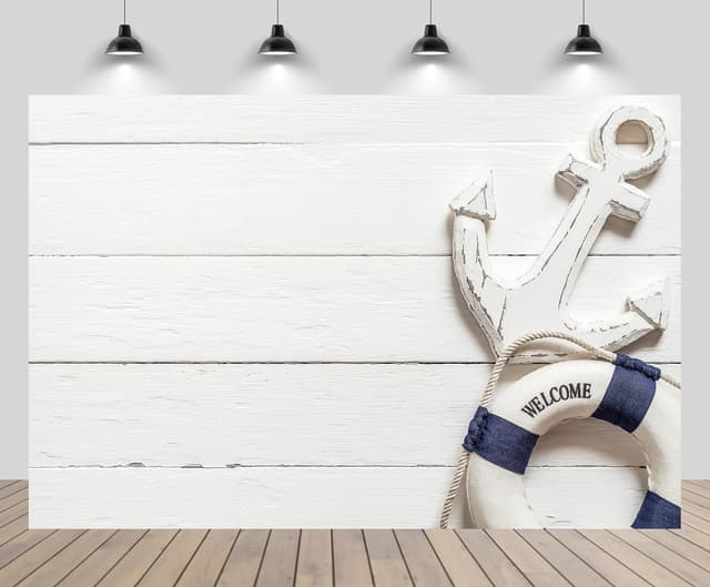 Detalle de CHNBGPRO Welcome Aboard Nautical Backdrop 2.1m × 1.5m 🖼