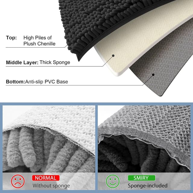 Thumbnail 5 de Smiry Luxury Chenille 45x27 bath mat