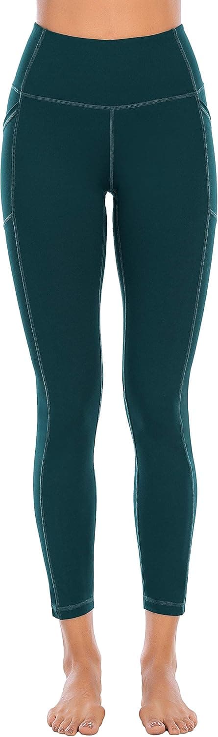 Detalle de OVRUNS High Waist Gym Leggings with Pockets — ribbed compression yoga & running leggings for women