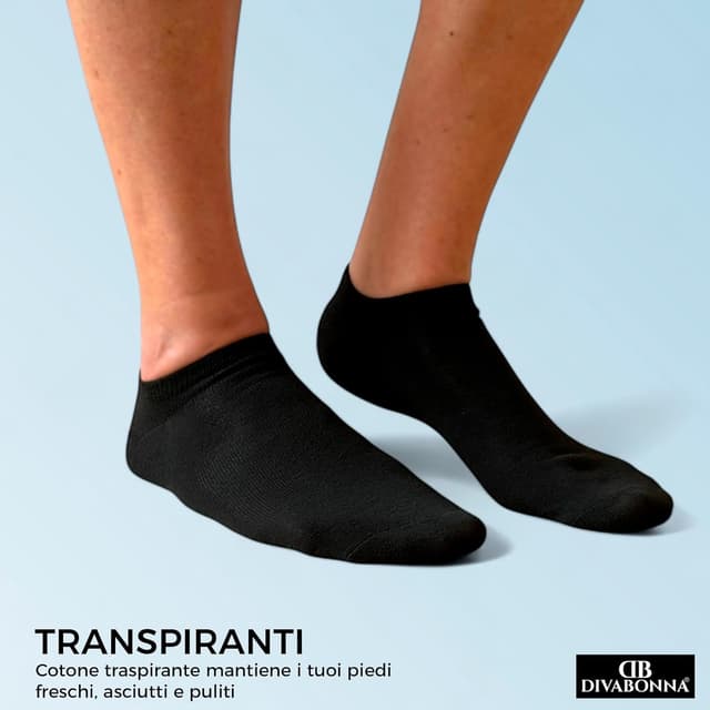 Thumbnail 1 de DIVABONNA confezione da 12 paia di calzini corti per uomo e donna: traspiranti e antiodore per sneaker