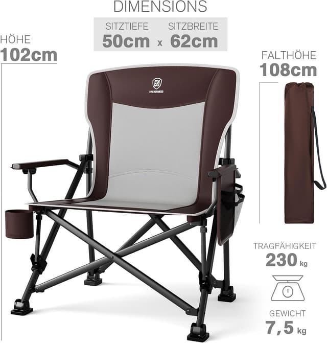 Detalle de EVER ADVANCED Campingstuhl 230 kg Belastbarkeit