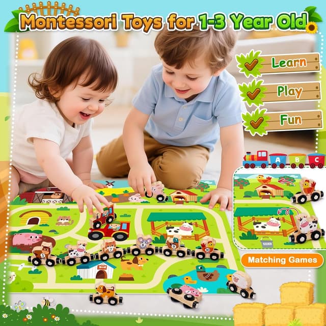 Thumbnail 4 de Magnetic Wooden Train Set Montessori 2โ4 yrs ๐