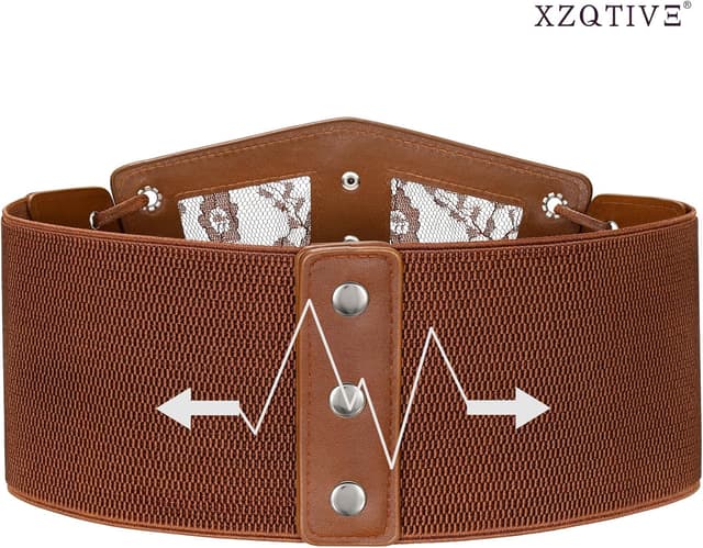 Detalle de XZQTIVE Women’s Corset Belt with Elastic Lace Waist Cinch for Costume & Casual Wear