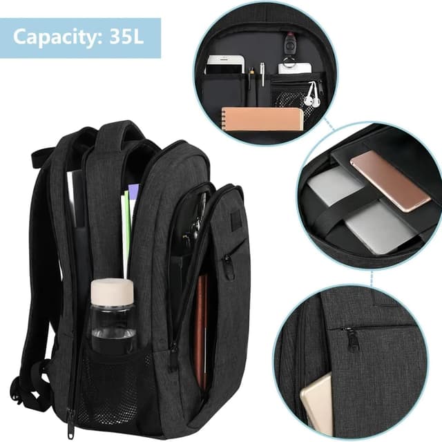 Detalle 2 de MATEIN Rucksack 17,3″ Laptoprucksack für Herren