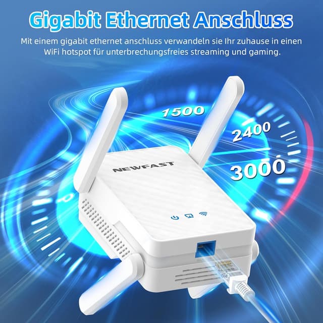 Detalle de NEWFAST WLAN Repeater WiFi 6 mit 3000 Mbps
