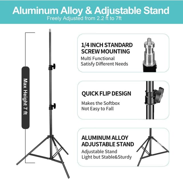Detalle de EMART 50 x 70 cm Softbox-Set (85 W, dimmbar, 3000–6000 K) für Video & Fotografie