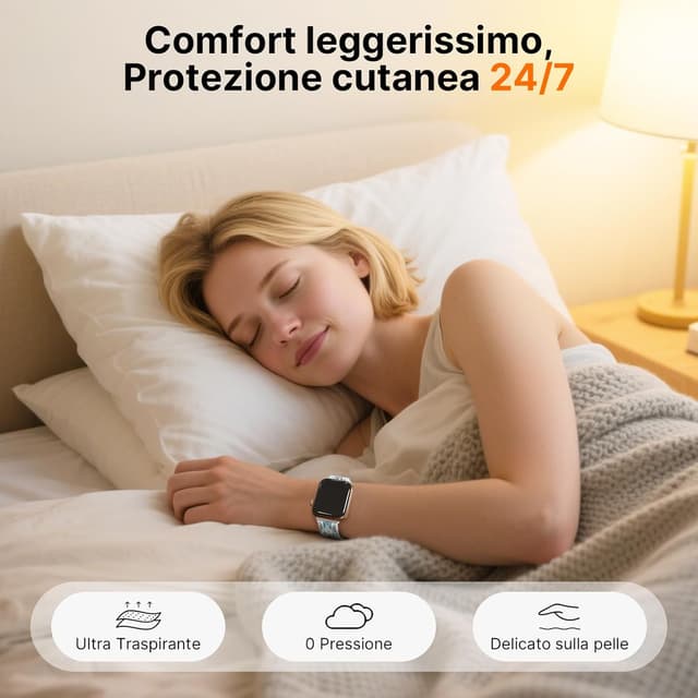 Detalle de Fullmosa cinturino elastico intrecciato per Apple Watch con chiusura magnetica (Nylon Solo Loop) 44/45/46/42/49 mm