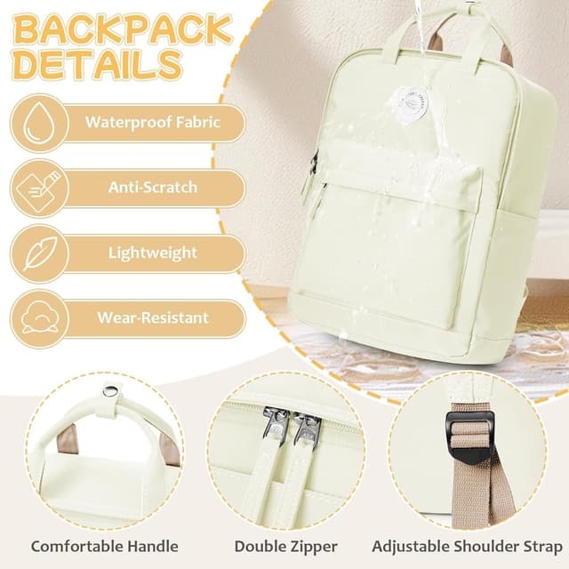 Detalle de HYC00 School Backpack for Women – lightweight 15L laptop daypack for college, school and short trips