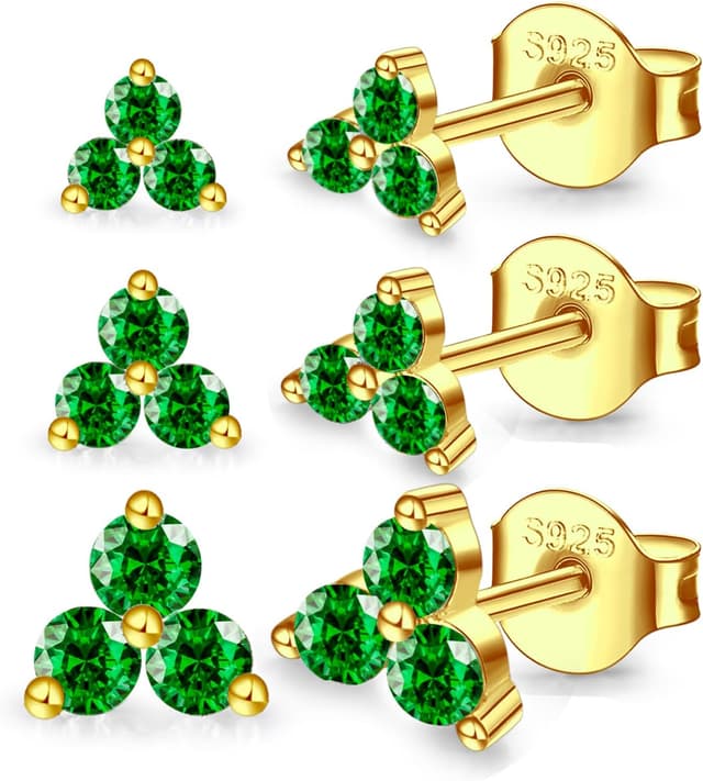 Detalle de MASOP Ohrstecker Set 3 Paar mit Zirkonia