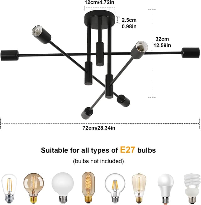 Thumbnail 3 de Comely Lamparas de Techo Industrial Vintage 72 cm