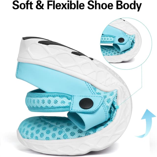 Detalle de SAGUARO Unisex Clogs für den Sommer – leichte Hausschuhe & Gartenschuhe in Hellblau (EU-Größen 36–48)