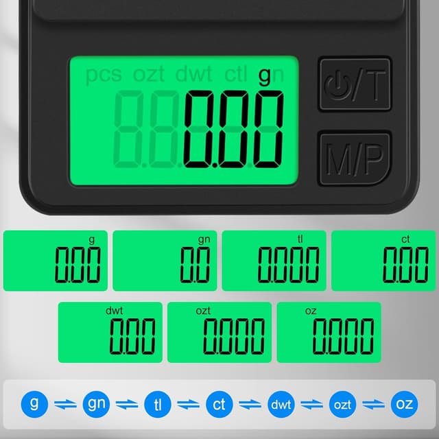 Detalle 1 de Diyife Mini Scales pocket digital scales (1000g/0.01g) with backlit LCD and cover