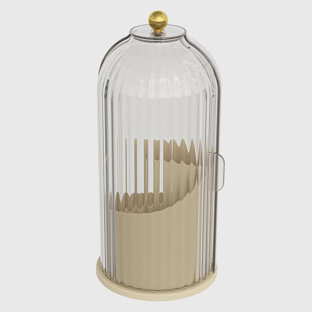 Thumbnail 6 de YOOLENS 360 Rotating Makeup Brush Holder with Lid (Sliding Door, Dustproof Sections) — White Beige