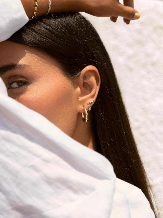 Thumbnail 5 de SINGULARU Einzelner Ohrring Triple Spark 18kt Gold