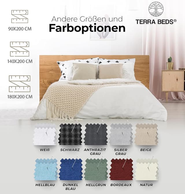 Thumbnail 6 de Terra Beds Premium Spannbettlaken aus Baumwoll-Jersey in 90x200 bis 100x200 cm, 10 Farben