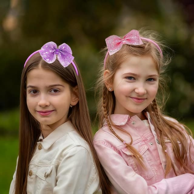 Thumbnail 5 de Glitzer Haarreifen mit Schleife 6er-Set đ