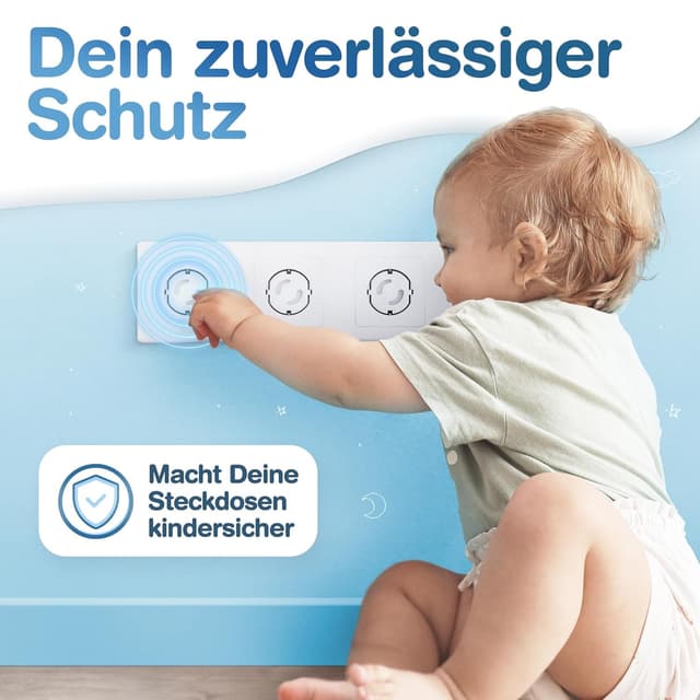 Detalle 2 de Adlersfeld Steckdosen-Kindersicherung (20er-Pack) zum Schutz vor Stromschlägen