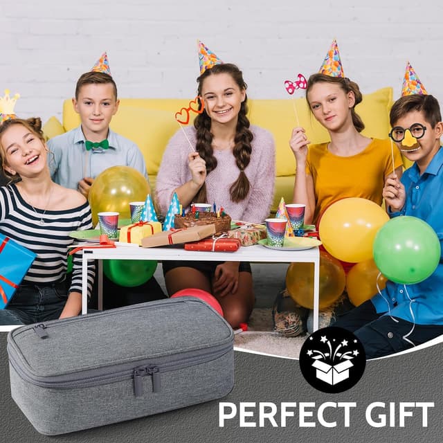 Thumbnail 6 de Gigmeta Federmäppchen mit 5 Fächern (große Kapazität) – großer Pencil Case für bis zu 80 Stifte, Grau