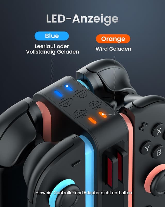 Detalle de TRANSNOVO Ladestation für Nintendo Switch 2 4‑fach