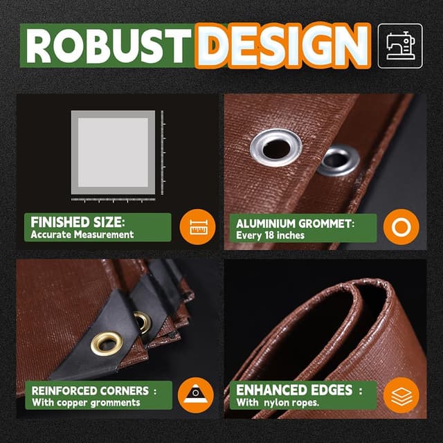 Thumbnail 3 de RAINDEWAY 4x8 Heavy Duty Poly Tarp 18 Mil