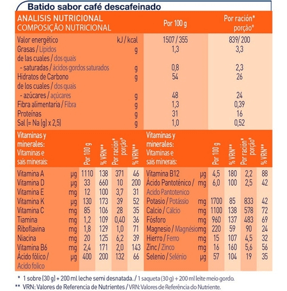 Thumbnail 1 de Meritene Fuerza y Vitalidad Café Descafeinado 4x15 Sobres