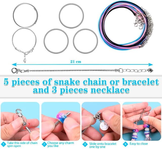 Detalle 2 de AIPRIDY 150 Pieces Charm Bracelet Kit