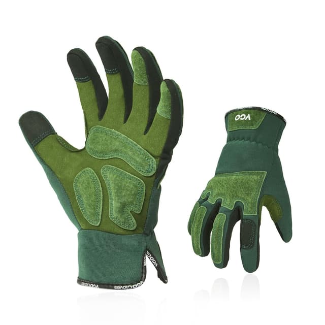 Detalle de Vgo... Guanti da giardinaggio donna antiperforazione antispina con touchscreen (L, verde) SL7471