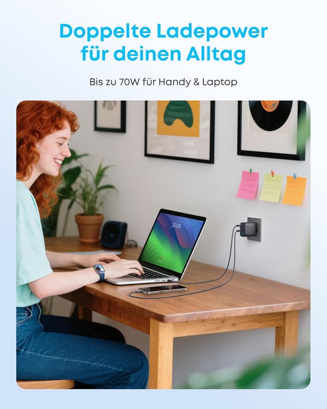 Detalle 1 de Anker Zolo 70W USB C Ladegerät 4-Port
