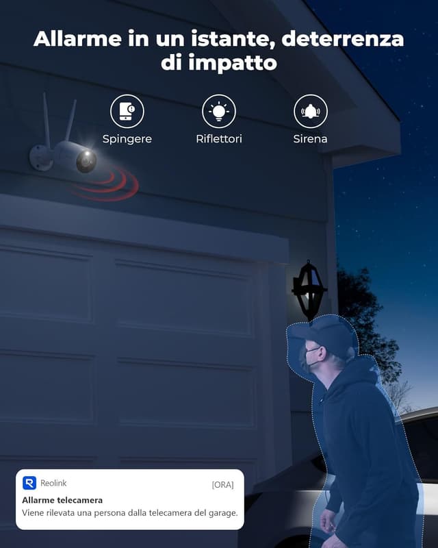 Detalle de Reolink RLC-810WA Wi‑Fi 6 4K telecamera esterna con visione notturna a colori e rilevamento umano/veicolo/pet