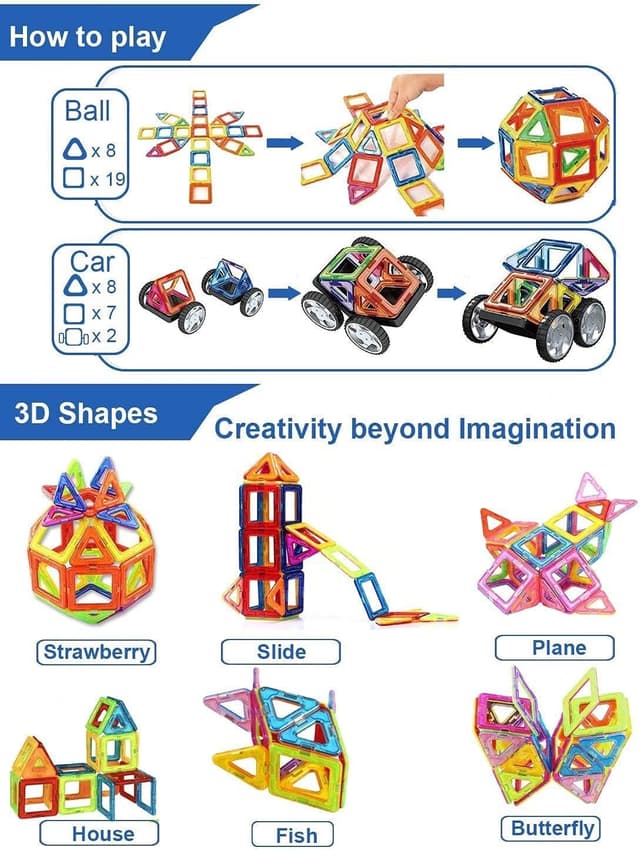 Thumbnail 2 de CONDIS Magnetische Bausteine 95 Teile – Kreatives Lernspielzeug