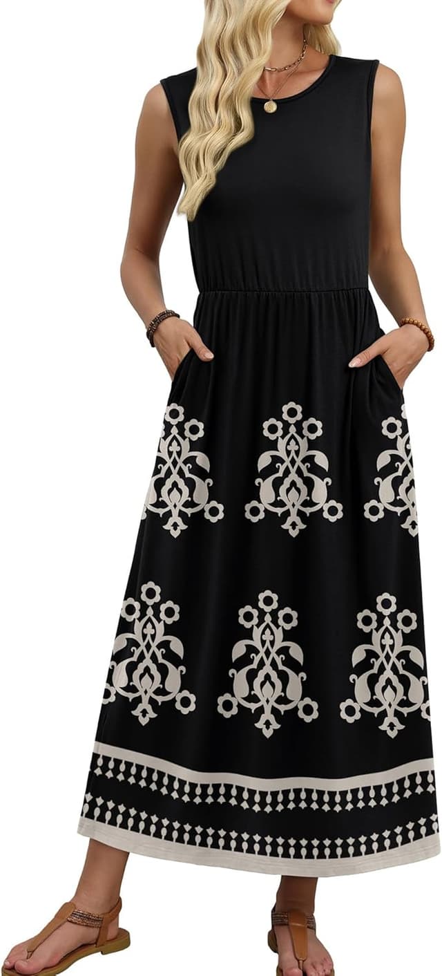 Detalle de WIHOLL Summer Dresses 2026 Maxi Dress 1 pocket