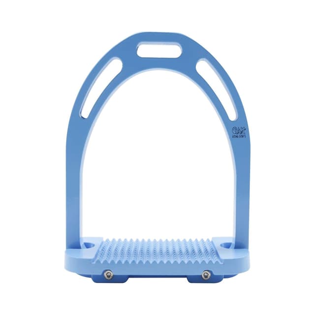 Detalle 1 de AK ultra-light aluminium equestrian stirrups with extra-wide sole (blue, 4.75in)