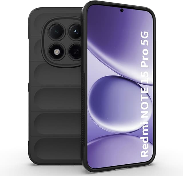 Detalle de QULLOO Schwarz Silikonhülle für Xiaomi Redmi Note 15 Pro 5G – TPU Soft Case mit 360° Schutz