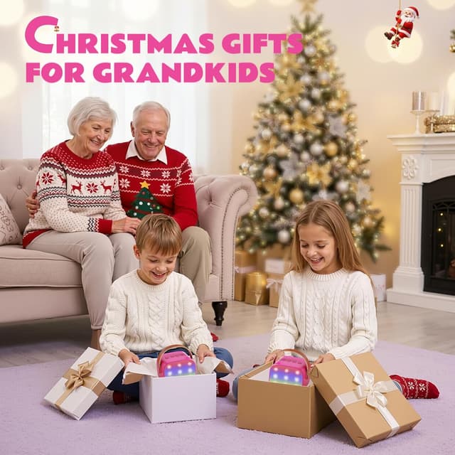 Thumbnail 6 de YLL Mini Kinder-Karaoke-Maschine mit 2 Mikrofonen (Hotpink) – tragbarer Bluetooth-Karaoke-Spaß für Kinder