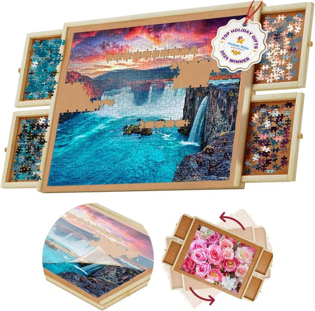 Imagen de 1000 Piece Rotating Puzzle Board 30" x 22" 🧩 en OfertitasTOP