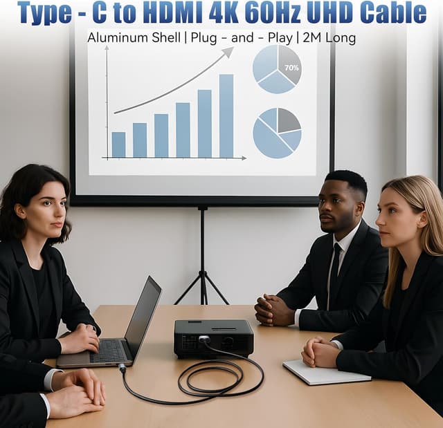 Detalle 1 de AEAOA Câble USB C vers HDMI 4K 60 Hz 2 m