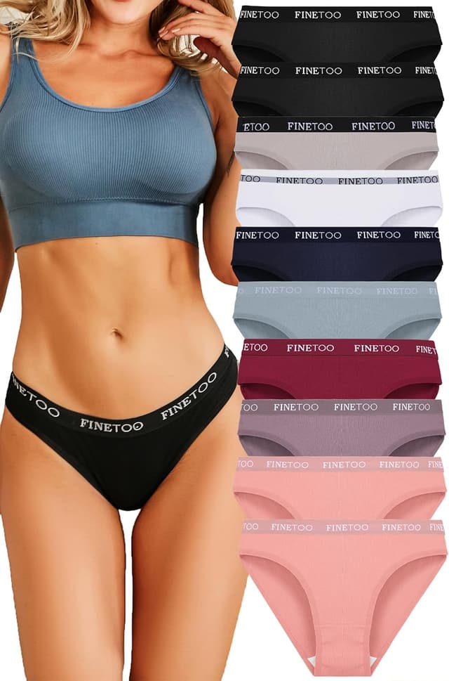 Detalle de Finetoo Baumwoll Slips 10er Pack Damen